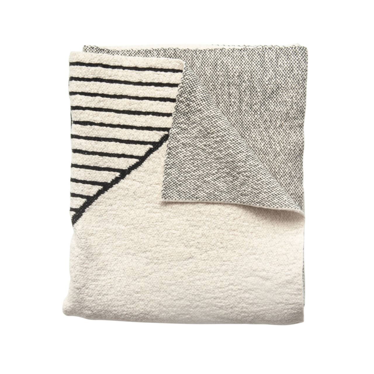 Hello Honey® Black & Cream Cotton Knit Throw Blanket